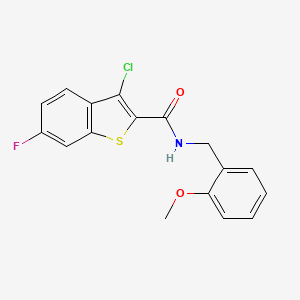 molecular formula C17H13ClFNO2S B5754921 3-chloro-6-fluoro-N-(2-methoxybenzyl)-1-benzothiophene-2-carboxamide 