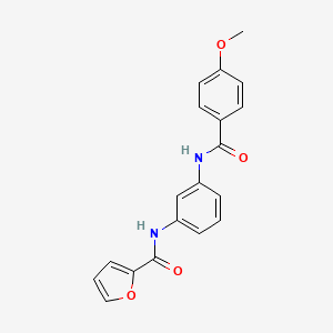 molecular formula C19H16N2O4 B5754941 N-{3-[(4-methoxybenzoyl)amino]phenyl}-2-furamide 