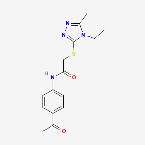 molecular formula C15H18N4O2S B5754945 N-(4-acetylphenyl)-2-[(4-ethyl-5-methyl-4H-1,2,4-triazol-3-yl)thio]acetamide 
