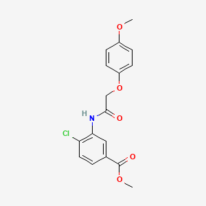 molecular formula C17H16ClNO5 B5754986 methyl 4-chloro-3-{[(4-methoxyphenoxy)acetyl]amino}benzoate 