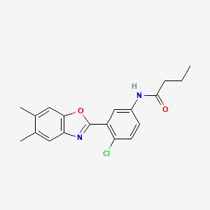 molecular formula C19H19ClN2O2 B5754999 N-[4-chloro-3-(5,6-dimethyl-1,3-benzoxazol-2-yl)phenyl]butanamide 