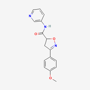 molecular formula C16H15N3O3 B5755004 3-(4-methoxyphenyl)-N-3-pyridinyl-4,5-dihydro-5-isoxazolecarboxamide 