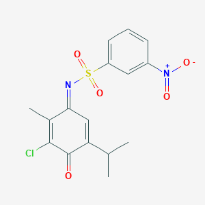 molecular formula C16H15ClN2O5S B5755021 N-(3-chloro-5-isopropyl-2-methyl-4-oxo-2,5-cyclohexadien-1-ylidene)-3-nitrobenzenesulfonamide 