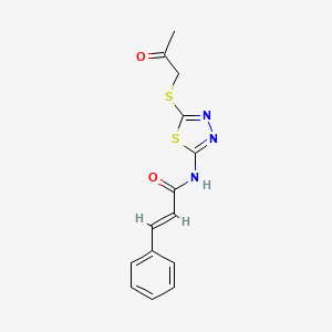 molecular formula C14H13N3O2S2 B5755027 N-{5-[(2-oxopropyl)thio]-1,3,4-thiadiazol-2-yl}-3-phenylacrylamide 