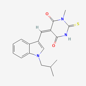 molecular formula C18H19N3O2S B5755035 5-[(1-isobutyl-1H-indol-3-yl)methylene]-1-methyl-2-thioxodihydro-4,6(1H,5H)-pyrimidinedione 