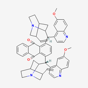 molecular formula C54H52N4O4 B575504 1,4-Bis((1S)-(6-methoxyquinolin-4-yl)(5-vinylquinuclidin-2-yl)methyl)anthracene-9,10-dione CAS No. 176298-44-5