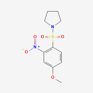 molecular formula C11H14N2O5S B5755050 1-[(4-methoxy-2-nitrophenyl)sulfonyl]pyrrolidine 