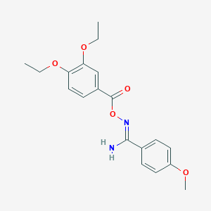 molecular formula C19H22N2O5 B5755061 N'-[(3,4-diethoxybenzoyl)oxy]-4-methoxybenzenecarboximidamide 