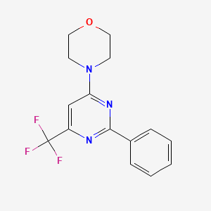 molecular formula C15H14F3N3O B5755089 4-[2-phenyl-6-(trifluoromethyl)-4-pyrimidinyl]morpholine 