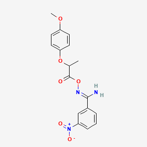 molecular formula C17H17N3O6 B5755091 N'-{[2-(4-methoxyphenoxy)propanoyl]oxy}-3-nitrobenzenecarboximidamide 