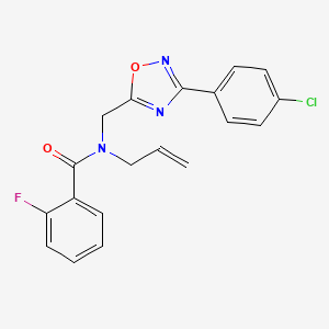 molecular formula C19H15ClFN3O2 B5755097 N-allyl-N-{[3-(4-chlorophenyl)-1,2,4-oxadiazol-5-yl]methyl}-2-fluorobenzamide 