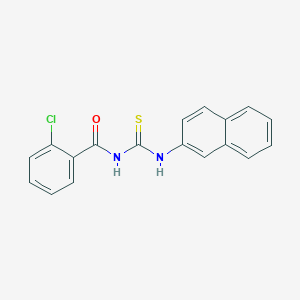 molecular formula C18H13ClN2OS B5755106 2-chloro-N-[(2-naphthylamino)carbonothioyl]benzamide 