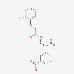 molecular formula C15H12ClN3O5 B5755107 N'-{[(2-chlorophenoxy)acetyl]oxy}-3-nitrobenzenecarboximidamide 