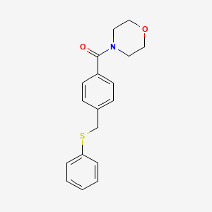 molecular formula C18H19NO2S B5755135 4-{4-[(phenylthio)methyl]benzoyl}morpholine 