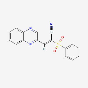 molecular formula C17H11N3O2S B5755144 2-(phenylsulfonyl)-3-(2-quinoxalinyl)acrylonitrile 