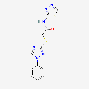 molecular formula C12H10N6OS2 B5755147 2-[(1-phenyl-1H-1,2,4-triazol-3-yl)thio]-N-1,3,4-thiadiazol-2-ylacetamide 