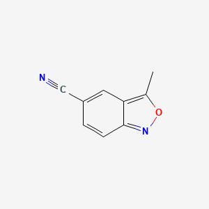 molecular formula C9H6N2O B575516 3-Methylbenzo[c]isoxazole-5-carbonitrile CAS No. 180343-64-0