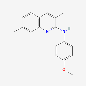 molecular formula C18H18N2O B5755166 N-(4-methoxyphenyl)-3,7-dimethyl-2-quinolinamine 