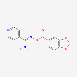 molecular formula C14H11N3O4 B5755173 N'-[(1,3-benzodioxol-5-ylcarbonyl)oxy]-4-pyridinecarboximidamide 