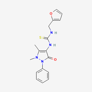 molecular formula C17H18N4O2S B5755198 N-(1,5-dimethyl-3-oxo-2-phenyl-2,3-dihydro-1H-pyrazol-4-yl)-N'-(2-furylmethyl)thiourea 