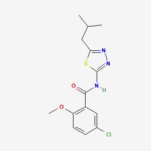 molecular formula C14H16ClN3O2S B5755221 5-chloro-N-(5-isobutyl-1,3,4-thiadiazol-2-yl)-2-methoxybenzamide 