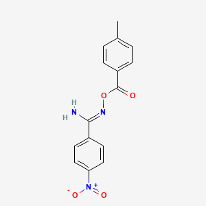 molecular formula C15H13N3O4 B5755223 N'-[(4-methylbenzoyl)oxy]-4-nitrobenzenecarboximidamide 