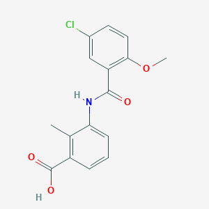 molecular formula C16H14ClNO4 B5755231 3-[(5-chloro-2-methoxybenzoyl)amino]-2-methylbenzoic acid 