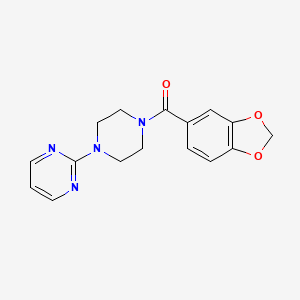molecular formula C16H16N4O3 B5755239 2-[4-(1,3-benzodioxol-5-ylcarbonyl)-1-piperazinyl]pyrimidine 