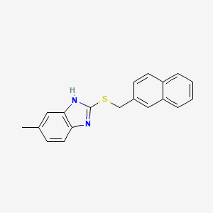 molecular formula C19H16N2S B5755259 5-methyl-2-[(2-naphthylmethyl)thio]-1H-benzimidazole 