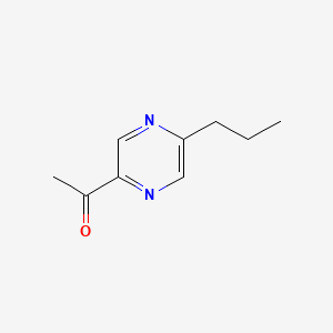 molecular formula C9H12N2O B575528 1-(5-Propylpyrazin-2-yl)ethanone CAS No. 182306-64-5