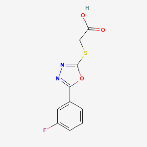 molecular formula C10H7FN2O3S B5755302 {[5-(3-fluorophenyl)-1,3,4-oxadiazol-2-yl]thio}acetic acid 