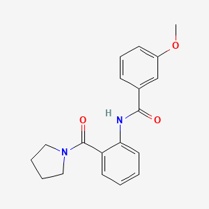 molecular formula C19H20N2O3 B5755326 3-methoxy-N-[2-(1-pyrrolidinylcarbonyl)phenyl]benzamide 