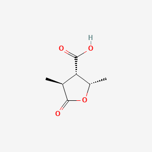 molecular formula C7H10O4 B575533 (2S,3S,4S)-2,4-Dimethyl-5-oxotetrahydrofuran-3-carboxylic acid CAS No. 185246-60-0