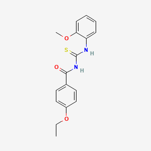 molecular formula C17H18N2O3S B5755338 4-ethoxy-N-{[(2-methoxyphenyl)amino]carbonothioyl}benzamide 