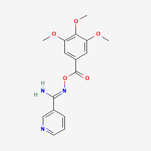 molecular formula C16H17N3O5 B5755344 N'-[(3,4,5-trimethoxybenzoyl)oxy]-3-pyridinecarboximidamide 