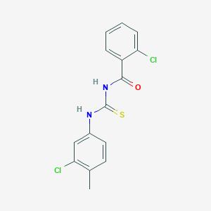 molecular formula C15H12Cl2N2OS B5755348 2-chloro-N-{[(3-chloro-4-methylphenyl)amino]carbonothioyl}benzamide 