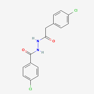 molecular formula C15H12Cl2N2O2 B5755370 4-chloro-N'-[(4-chlorophenyl)acetyl]benzohydrazide 