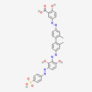 2,2'-Dimethyl-4-(4-hydroxy-5-carboxyphenylazo)-4'-[5-(4-sulfophenylazo)-2,6-dihydroxy-phenylazo]biphenyl