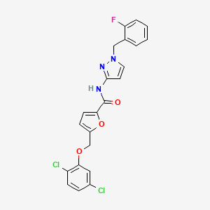 molecular formula C22H16Cl2FN3O3 B5755439 5-[(2,5-dichlorophenoxy)methyl]-N-[1-(2-fluorobenzyl)-1H-pyrazol-3-yl]-2-furamide 