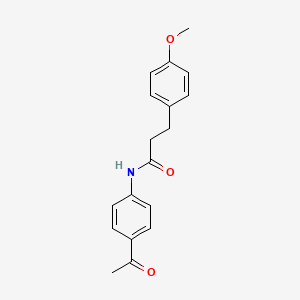 molecular formula C18H19NO3 B5755476 N-(4-acetylphenyl)-3-(4-methoxyphenyl)propanamide 