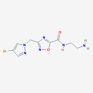 N-(2-aminoethyl)-3-[(4-bromo-1H-pyrazol-1-yl)methyl]-1,2,4-oxadiazole-5-carboxamide