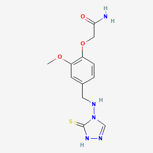 molecular formula C12H15N5O3S B5755490 2-(4-{[(3-mercapto-4H-1,2,4-triazol-4-yl)amino]methyl}-2-methoxyphenoxy)acetamide 