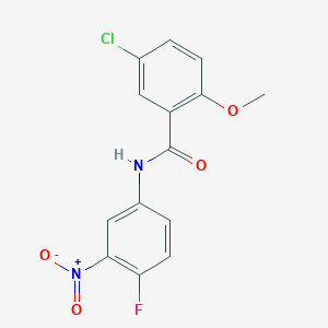 molecular formula C14H10ClFN2O4 B5755511 5-chloro-N-(4-fluoro-3-nitrophenyl)-2-methoxybenzamide 