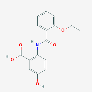 molecular formula C16H15NO5 B5755546 2-[(2-ethoxybenzoyl)amino]-5-hydroxybenzoic acid 