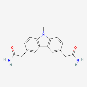 molecular formula C17H17N3O2 B5755559 2,2'-(9-methyl-9H-carbazole-3,6-diyl)diacetamide 