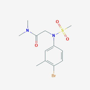 molecular formula C12H17BrN2O3S B5755585 N~2~-(4-bromo-3-methylphenyl)-N~1~,N~1~-dimethyl-N~2~-(methylsulfonyl)glycinamide 