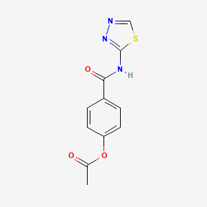 molecular formula C11H9N3O3S B5755602 4-[(1,3,4-thiadiazol-2-ylamino)carbonyl]phenyl acetate 