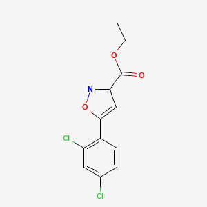 molecular formula C12H9Cl2NO3 B575563 Ethyl 5-(2,4-dichlorophenyl)isoxazole-3-carboxylate CAS No. 159427-17-5