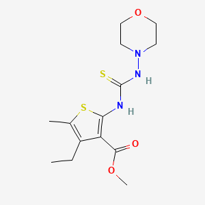 molecular formula C14H21N3O3S2 B5755634 methyl 4-ethyl-5-methyl-2-{[(4-morpholinylamino)carbonothioyl]amino}-3-thiophenecarboxylate 