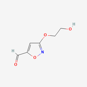 molecular formula C6H7NO4 B575565 3-(2-Hydroxyethoxy)isoxazole-5-carbaldehyde CAS No. 173038-75-0